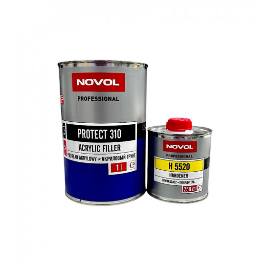 Грунт-наполнитель 2К Novol Protect 310 HS 4+1 (1л+0,25л) серый КОМПЛЕКТ