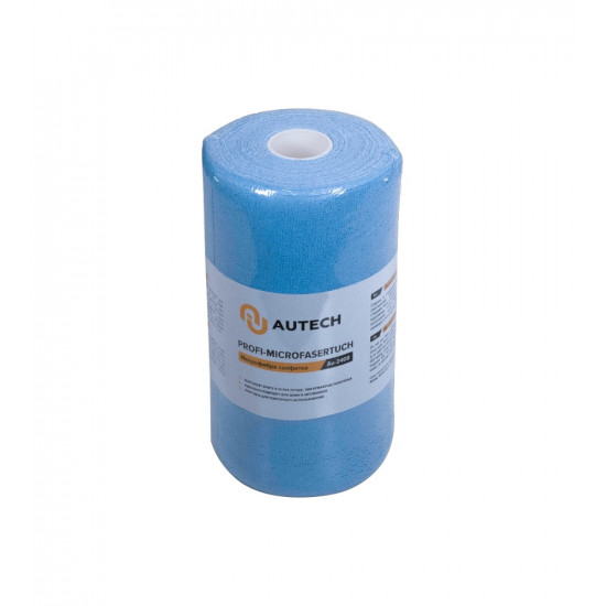 Autech PROFI-MICROFASERTUCH Микрофибра салфетка 25*25 см, голубая, 200 гр/м2. Рулон 50 шт. Au-2408