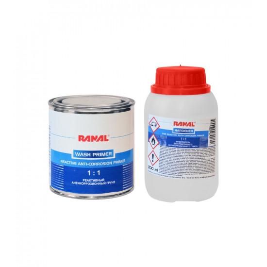 WASH PRIMER реактивный грунт 0.2л отвердитель 0.2л КОМПЛЕКТ
