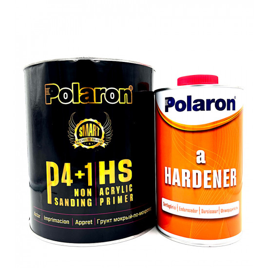 Грунт мокрый-по-мокрому 2К Polaron P 4:1 (1л) серый non-Sanding КОМПЛЕКТ