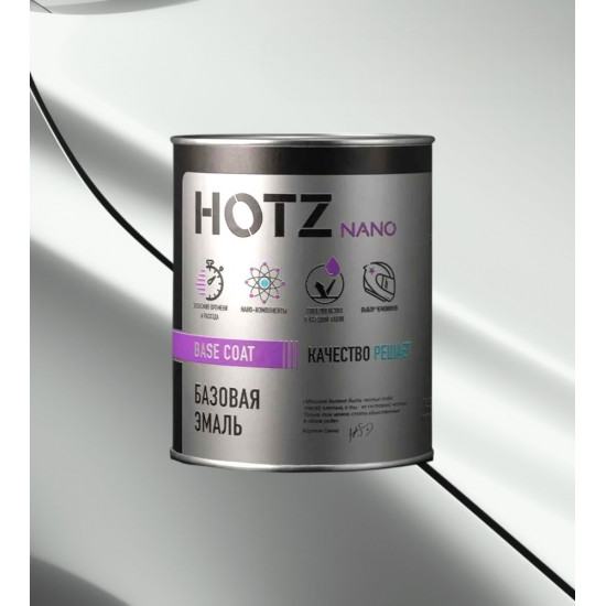Базовая эмаль HOTZ б/ж 1л Hyundai/KIA Crystal White PGU