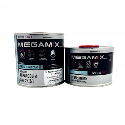 Комплект 2К Акриловый лак MS 2+1 MegaMix б/ж 850мл + Отвердитель б/ж 425мл