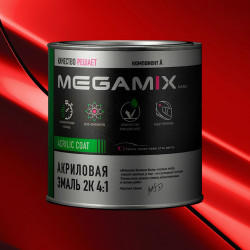 Акриловая автоэмаль 2К 4:1 MegaMix 800г Красный 1015