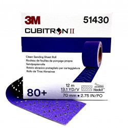 3М Cubitron  737U Полоса абразивная Purple+, P80 +,70 мм x 396мм (Cubitron II) (30 шт/рулон), 51430 