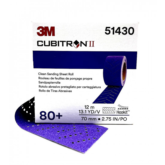 Полоска абразивная Purple+, 3M Hookit 737U, 80+, 70 мм x 396 мм, рулон