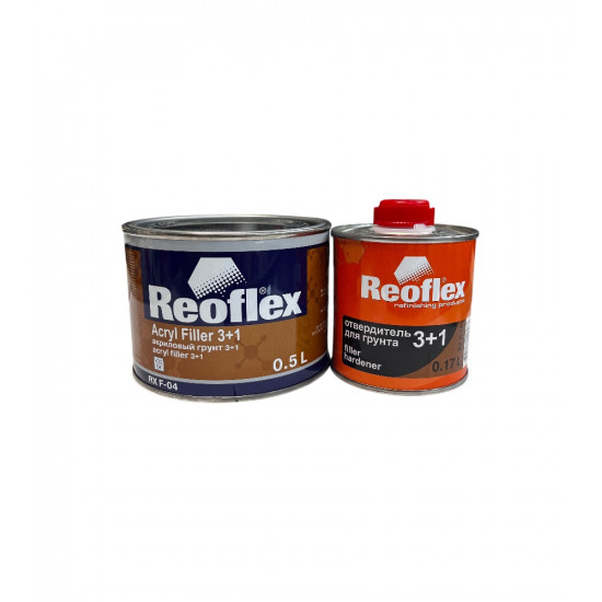 REOFLEX Акриловый грунт 3+1 (0,5 л) белый, комплект с отвердителем (0,17 л)(грунт RX F-04/500+отв.RX H-14/170)