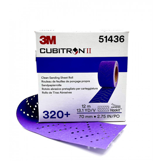 Полоска абразивная Purple+, 3M Hookit 737U, 320+, 70 мм x 396 мм, рулон