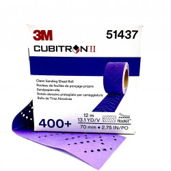 3М Cubitron  737U Полоса абразивная Purple+, P400 +,70 мм x 396мм  (30 штук/рулон), 51437