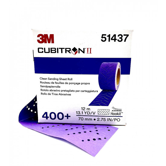 Полоска абразивная Purple+, 3M Hookit 737U, 400+, 70 мм x 396 мм, рулон