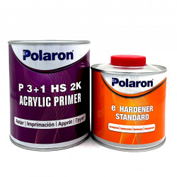 POLARON Толстослойный грунт-наполнитель P 3+1 серый (1л) КОМПЛЕКТ