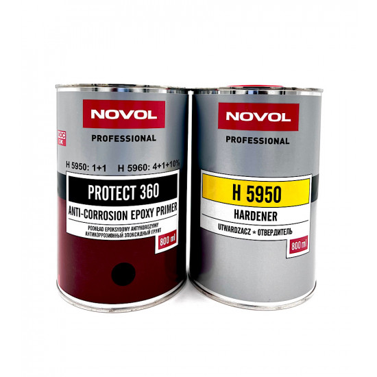 Грунт эпоксидный 2К Novol Protect 360 (0,8л+0,8л) черный КОМПЛЕКТ с отвердителем H5950