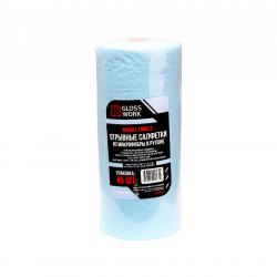 Glosswork BigRoll Towels Отрывные салфетки из микрофибры в рулоне 45шт цвет светло-синий.
