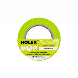Малярная жаростойкая лента HOLEX до 100С, зеленая, водостойкая, 48 мм, 50 м HAS-382277