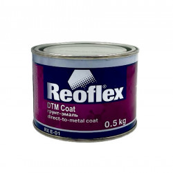 Грунт-эмаль акриловая Reoflex DTM Coat (0,5кг) черная матовая быстросохнущая 1К однокомпонентная