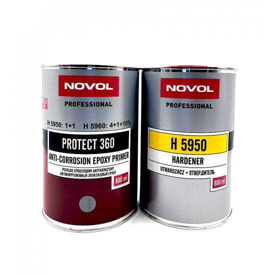Грунт эпоксидный 2К Novol Protect 360 (0,8л+0,8л) серый КОМПЛЕКТ с отвердителем H5950