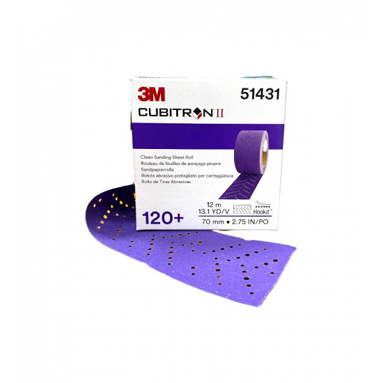 Полоска для шлифков Hookit Purple+ 3М 737U Cubitron II 70мм*396мм с мультипылеотводом, Р180, 51414, 3M