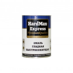 Эмаль гладкая быстросохнущая Hardmax Express, белая,  0,9кг.
