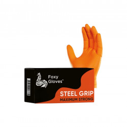 Перчатки нитриловые, сверхпрочные STEEL GRIP, оранжевый,размер M GLOV/STGR/M