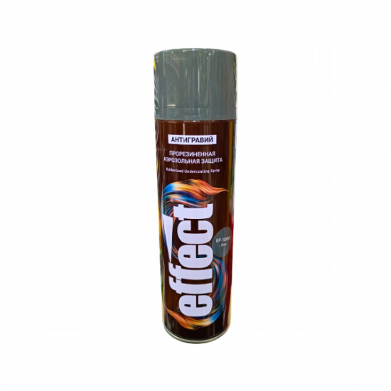 EFFECT Rubberized undercoating spray Антигравий прорезиненная антикорррозийная защита (серый) Gray 500мл аэрозоль, EF-10041