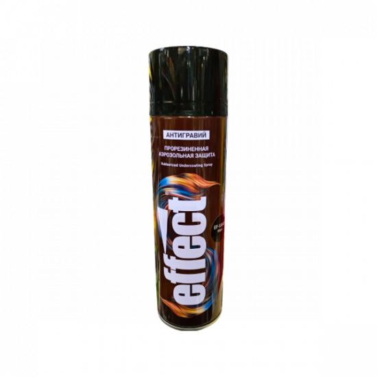 EFFECT Rubberized undercoating spray Антигравий прорезинная антикоррозийная защита (черный) Blac 500мл аэрозоль, EF-10042