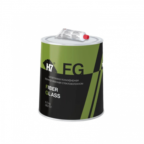 Полиэфирная шпатлевка H7 Fiber Glass армированная стекловолокном 4кг, 383151