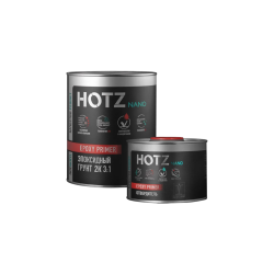 Комплект 2К Эпоксидный грунт 3:1 HOTZ б/ж 1кг серый + отвердитель б/ж 330г