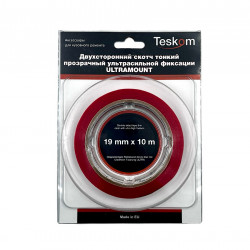 TESKOM Лента монтажная ULTRA (скотч двусторонний) 19ммх10м прозрачная