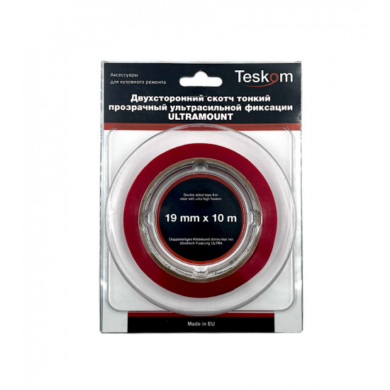 TESKOM Лента монтажная ULTRA (скотч двусторонний) 19ммх10м прозрачная